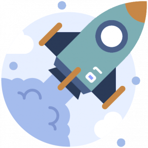 start-up rocket graphic